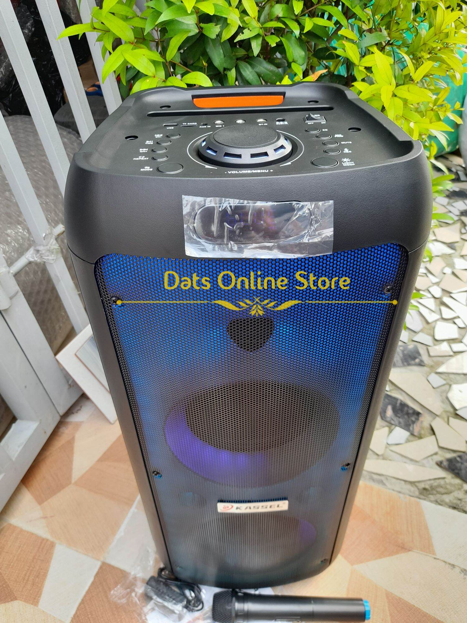 3 Mic/GuitarIn Bluetooth Karaoke Speaker w Bass, Treble, Echo, FREE