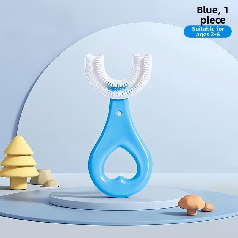 Kids U-Shaped Soft Silicone Toothbrush Set 2-12 Years Old