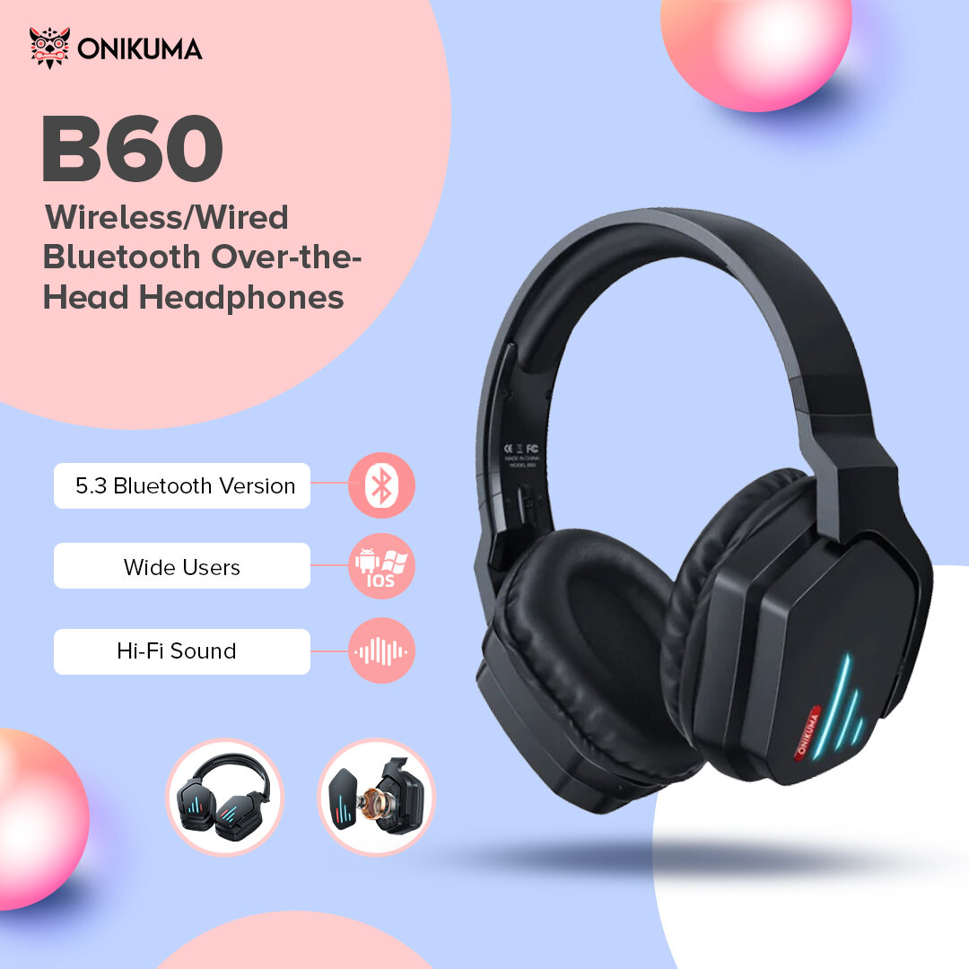 Onikuma B60 LED Wireless Gaming Headset with Microphone