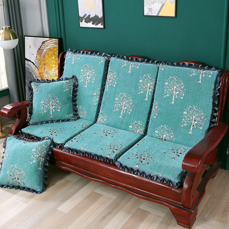 Solid Wood Sofa Cushion with Backrest OnePiece Red Wooden Sofa Chair