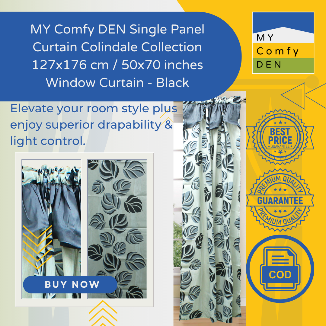 My Comfy Den Single Panel Curtain Colindale Collection 127x176 Cm 50x70 Inches Curtains For Windows Kurtina Sa Bintana Lazada Ph