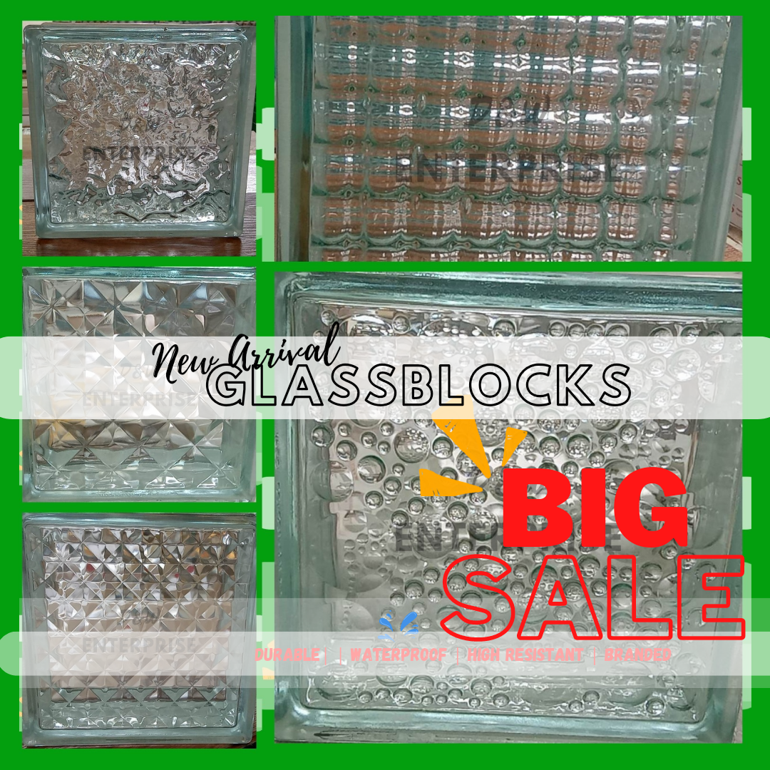 GLASS BLOCK 4PCS/ORDER WALL CR 8"X8" GOOD QUALITY