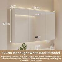 XUANXISHI | Smart Defog Bathroom Mirror Cabinet With Storage Solid Wood Wall Mounted
