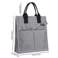 KOBEST Thick Canvas Casual Tote Bag with Three-Zippers Vertical / Horizontal Hand Document Business Storage Bag