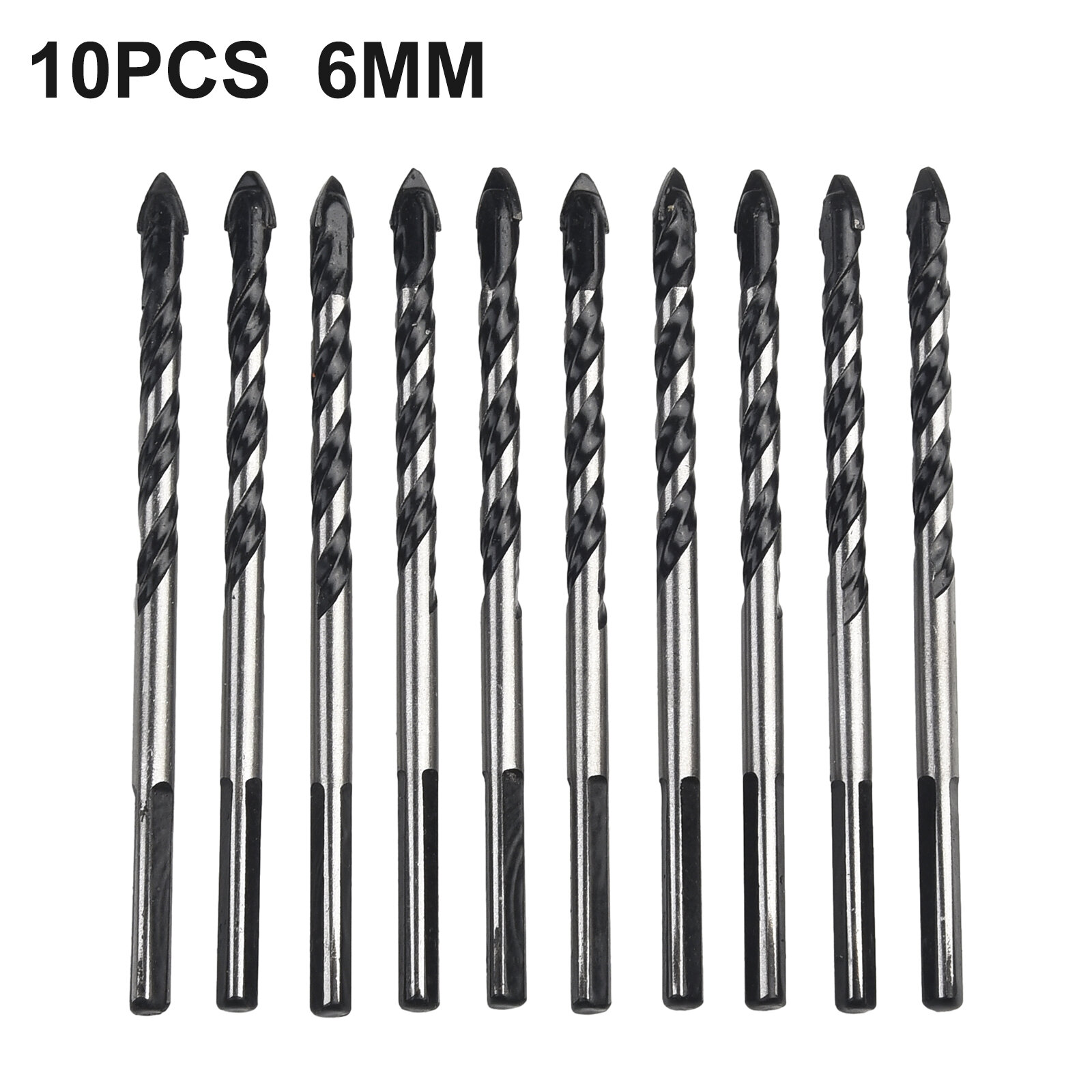 10Pcs 6mm Tungsten Carbide Drill Bit Set For Porcelain Tile Concrete ...