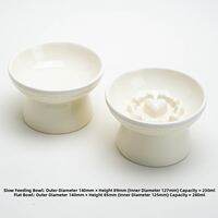 Petdebby | Elevated Large Mouth Slow Feeding Cat Bowl