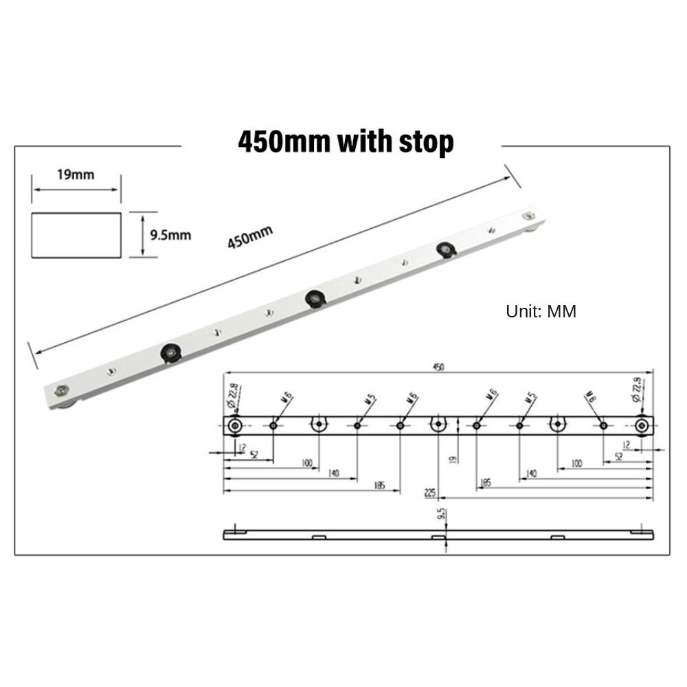 300 / 450 / 650mm Miter Bar Aluminum Slider Table Saw Gauge Rod