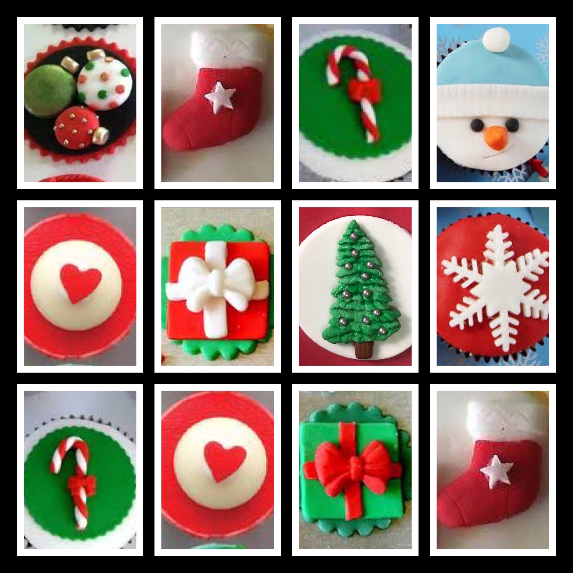 Edible Cupcake toppers (xmas) 12 pcs fondant | Lazada PH