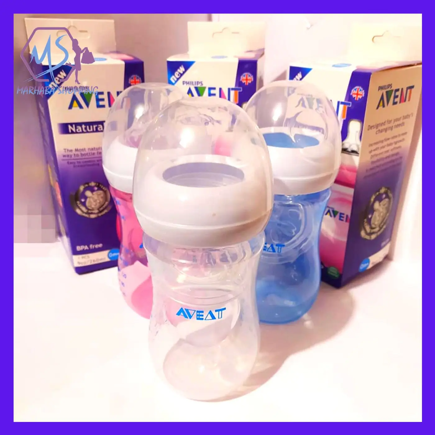 MS AVEAT Natural Feeding baby Bottle 11 Oz / BPA Free (1)