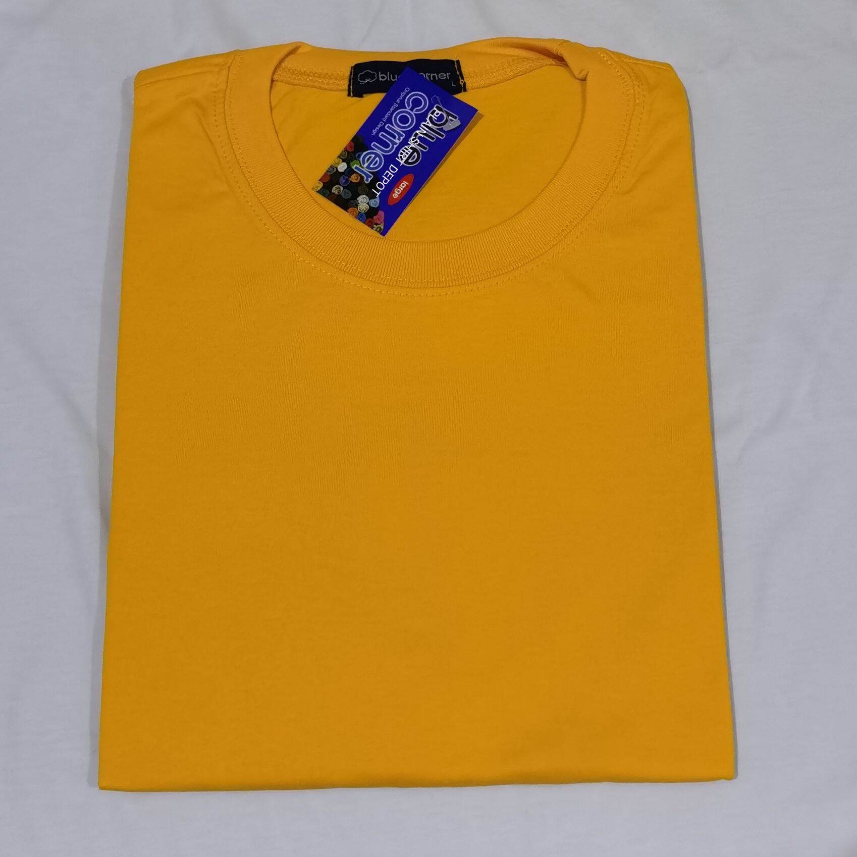 Blue Corner Shirt # Yellow Gold Round Neck For Men And Women Originl Hgh Quality Cotton Sizes UP TO 3X 4X 5X