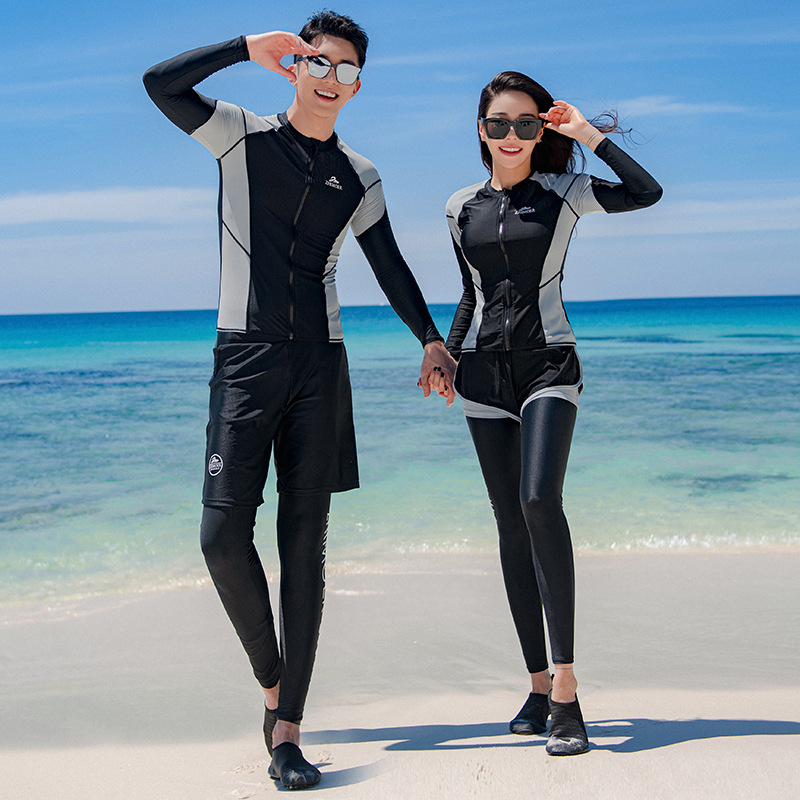 MEIYIER Korean couples swimsuit rashguard men and womens fashion full body  surf bathing suit upf 50 clothing outfits swimwear