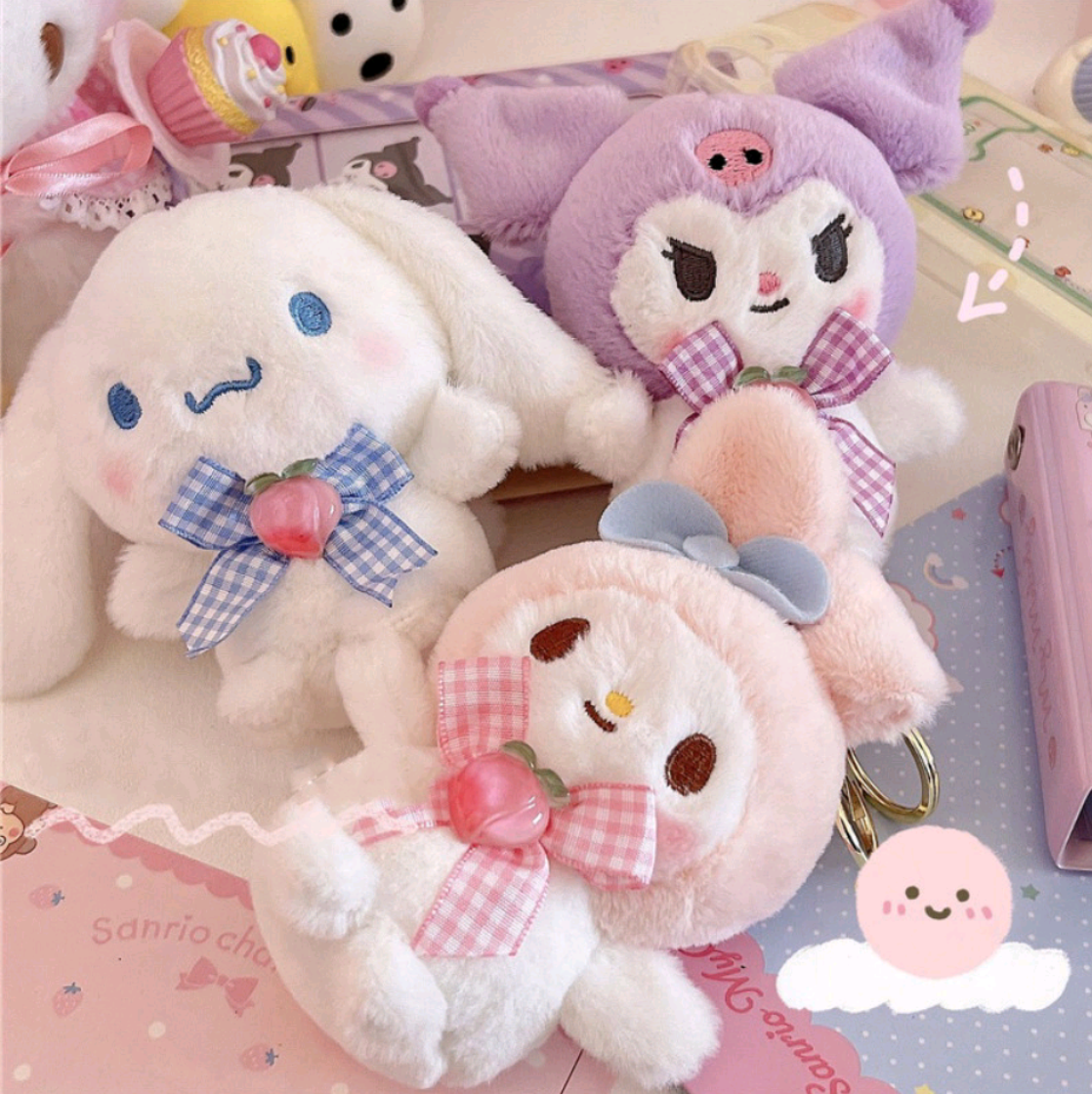 My Melody Coin And Card Purse - Cute Character Design, Random Ribbon Color ( Pink/Blue/Purple), Plush Material, Zip Closure - Compact Wallet For Women & Girls - Cash & Card Organizer - Product Details