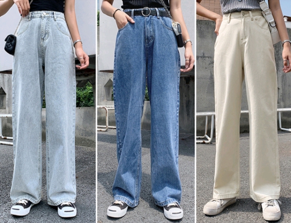 KOREAN Lansite Women High Waist Denim Wide Legs Straight Jeans 🔥🔥🔥 ...