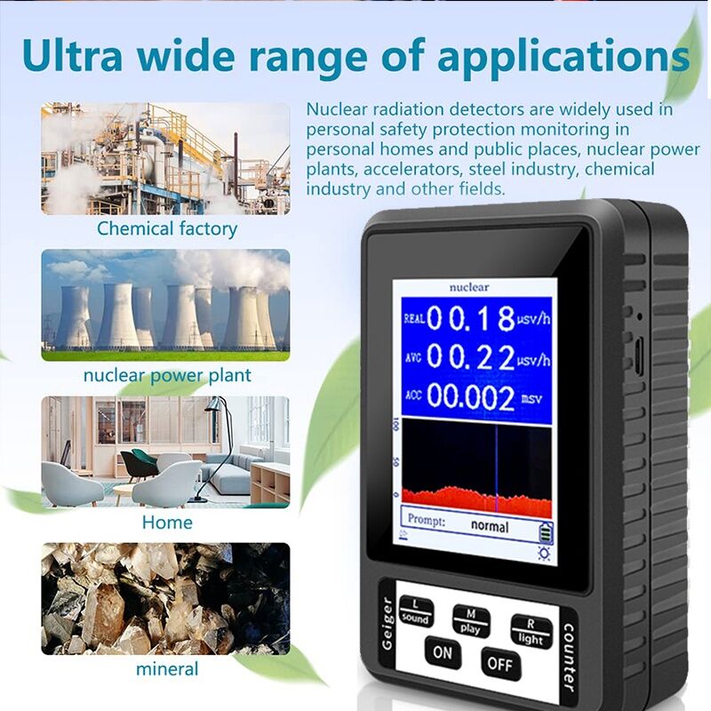 New XR-1 Nuclear Radiation Detector Color Display Screen Geiger Counter Personal Dosimeter Detectors Beta Gamma X-ray