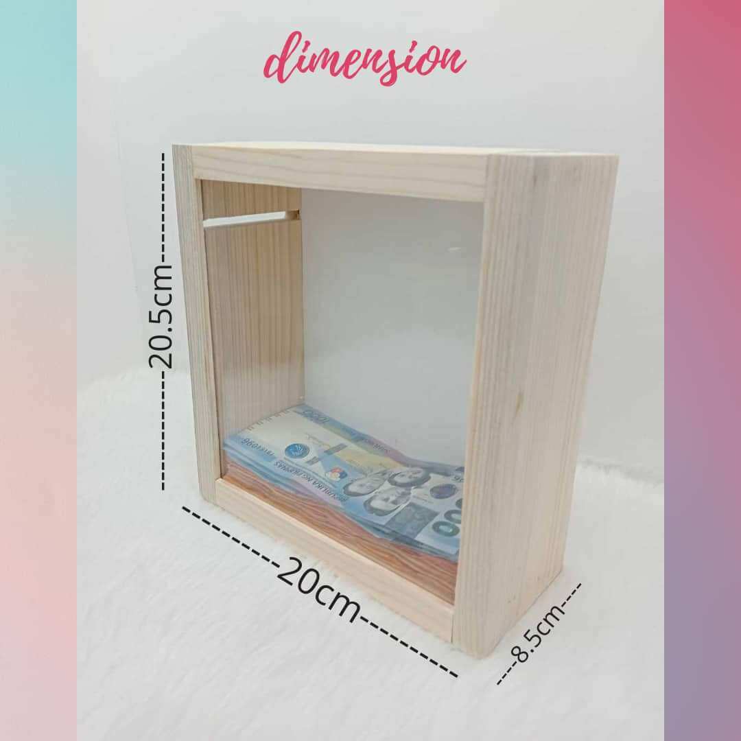 Reusable Wooden Alkansya | Tip Box | Paper Bill Alkansya | Team Kahoy Minimalist Ipon Challenge | Acrylic Alkansya. 