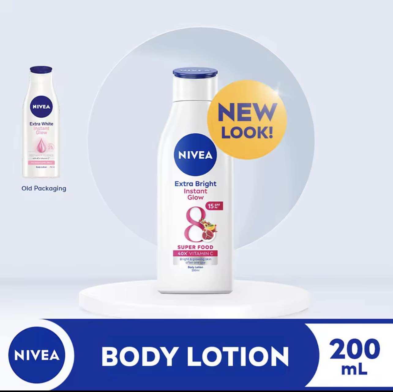 Nivea Extra Bright Instant Glow Body Lotion with 40x Vitamin C with SPF15 PA+