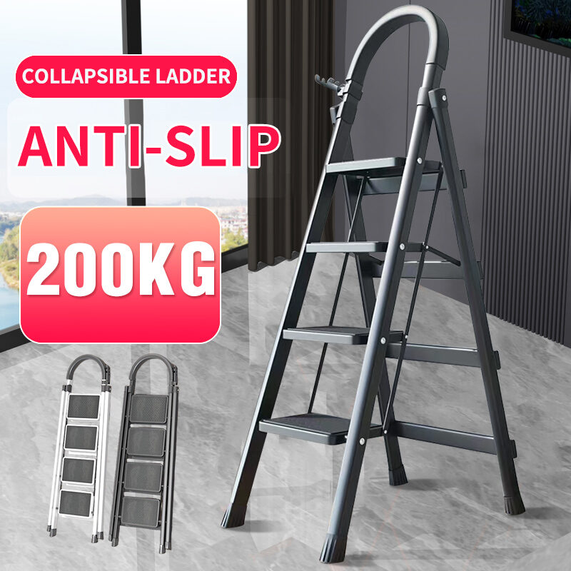 Foldable Aluminum Heavy-Duty Step Ladder, Anti-Slip, Portable Krave Skin International