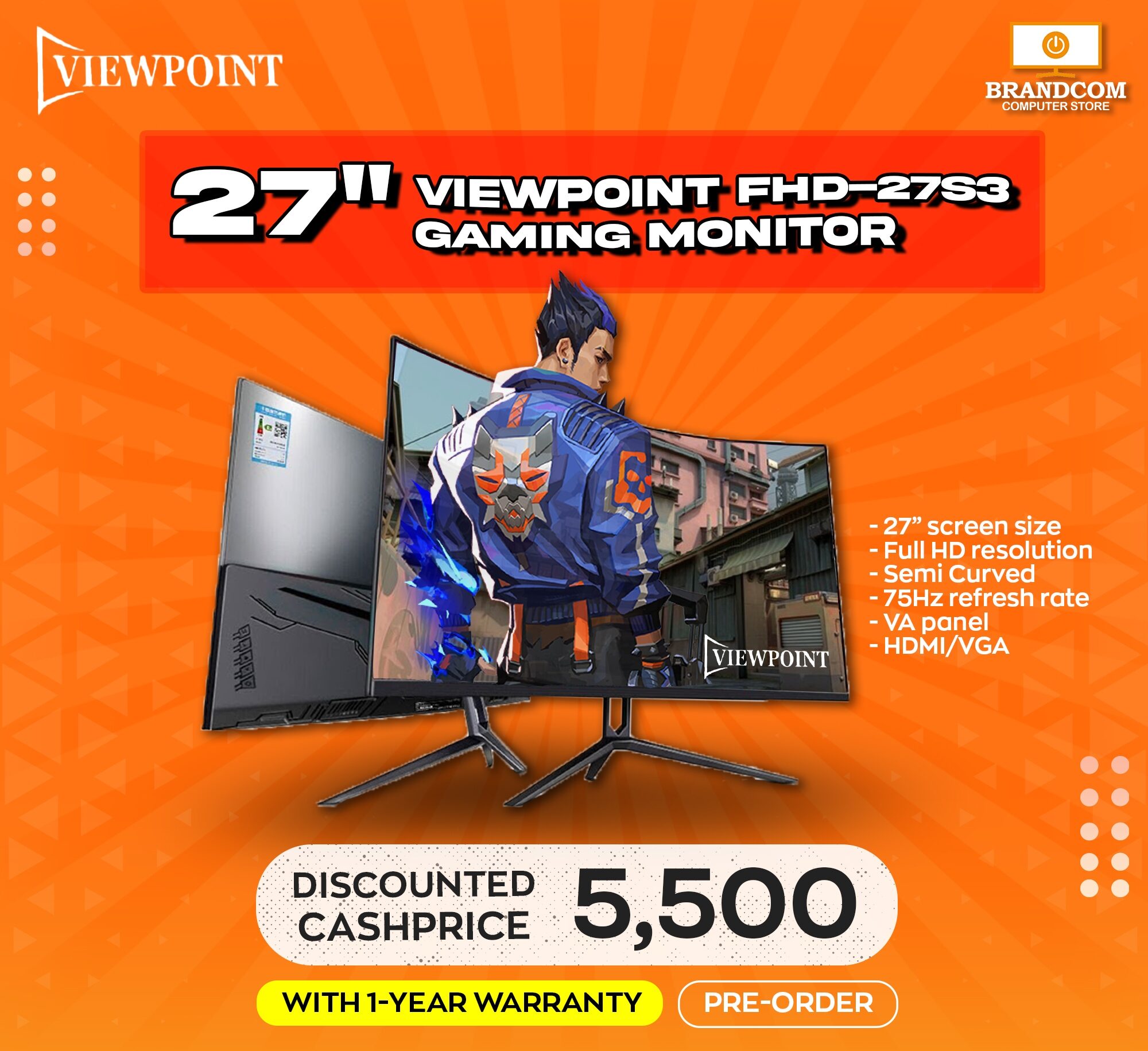 27 Inches Semi curve Monitor Lazada PH