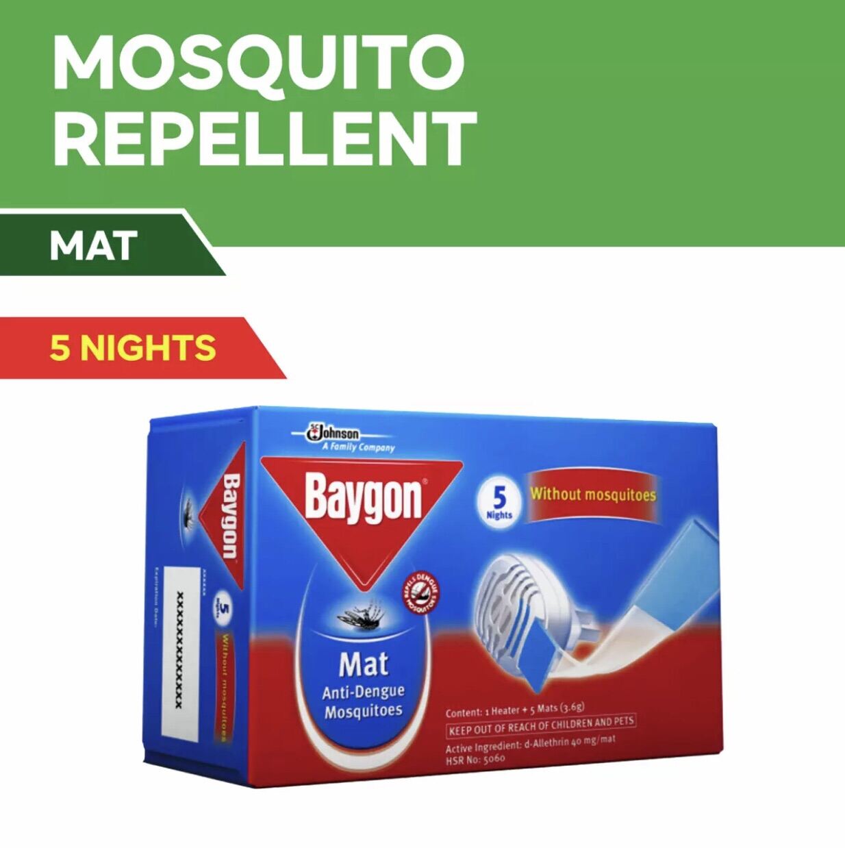 Baygon mosquito mat starter pack (1 heater + 5 mats) original Lazada PH
