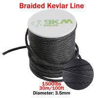 50Lbs-2000Lbs Black Kevlar Line Braided Fishing Assist Line High Tensile Strength Tactical Rope KiteRefractory Backpacking Cord