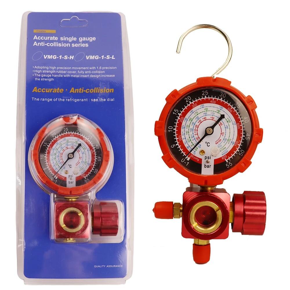 AC Manifold Gauge Set - 500psi Refrigerant Pressure Gauge With Visual Mirror For HVAC Repair