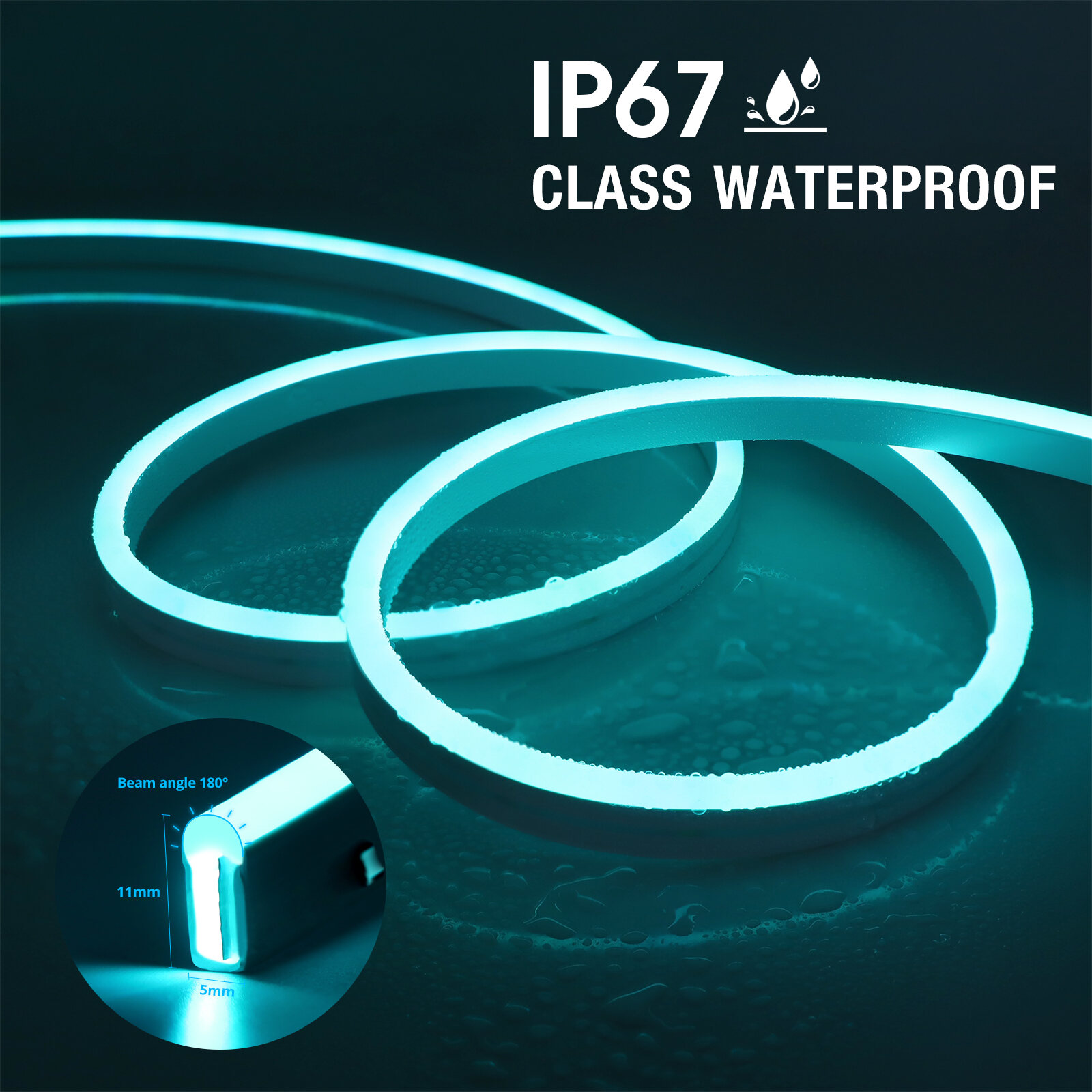 5V USB RGB Neon LED Strip Light,1/2/3/4/5M Waterproof Neon Strip With Bluetooth App and Remote Control For Home Decor Lighting. 