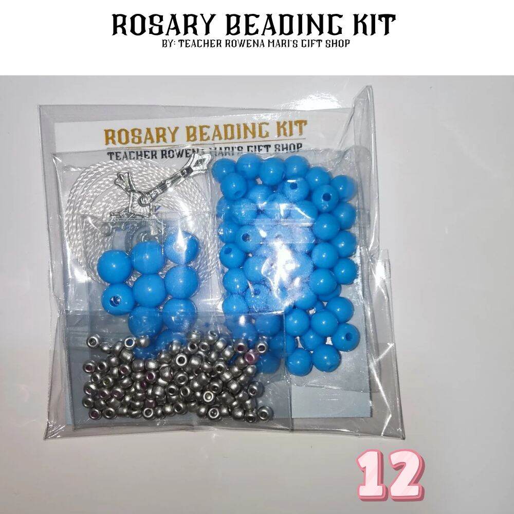Teacher Rowena Mari | DIY ROSARY BEADING KIT #11 & #12 | Sky Blue Beads