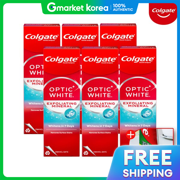 Colgate | Colgate Whitening High Fluoride Optic White Exfoliating Toothpaste 100g X 6 + Toothpaste Squeezer Presyo 2,305 Piso*Libreng Shipping