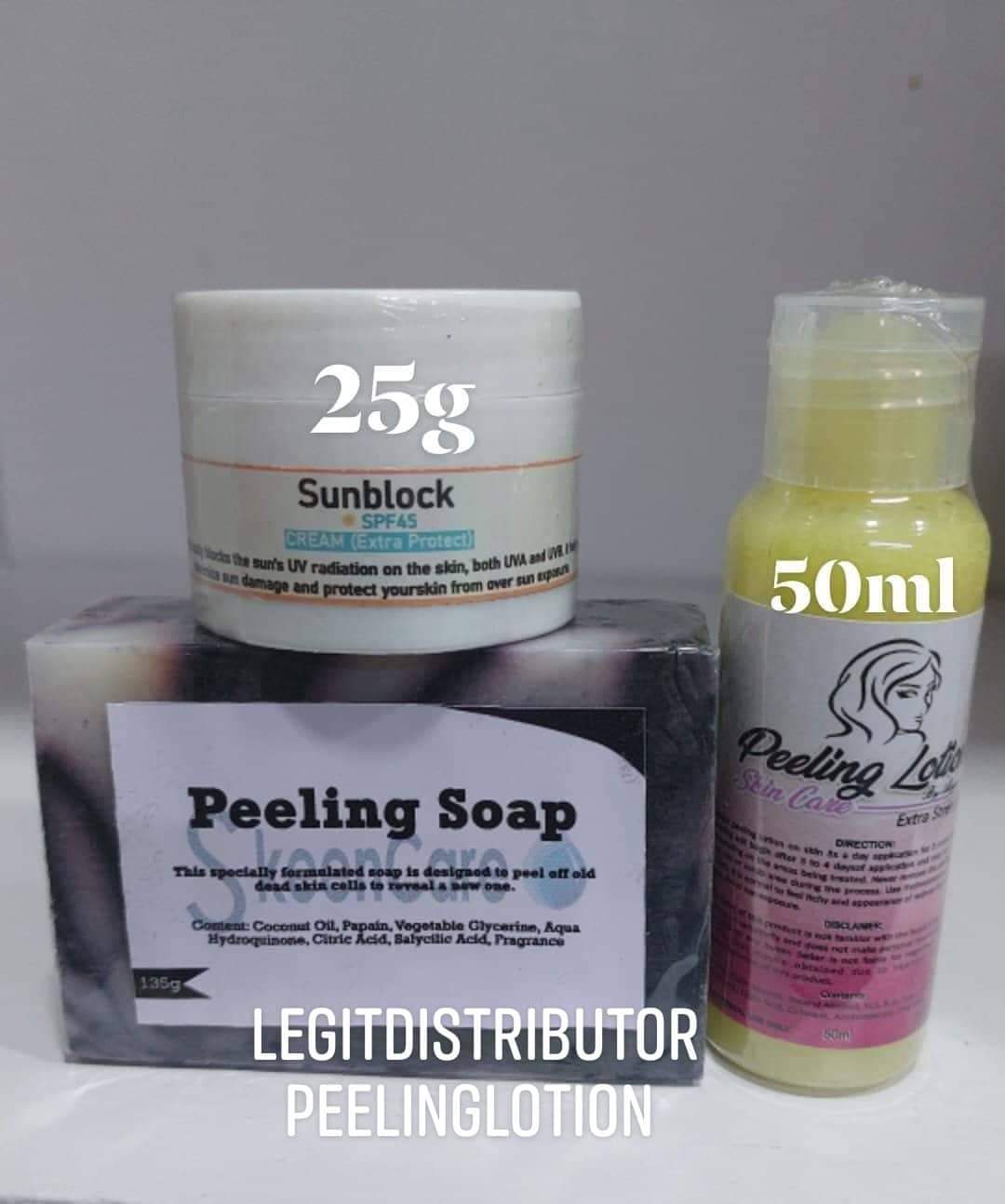 Trio Set 50ml Alyana Peeling Lotion +25g Sunblock Cream +Premium Peeling  Soap Lazada PH