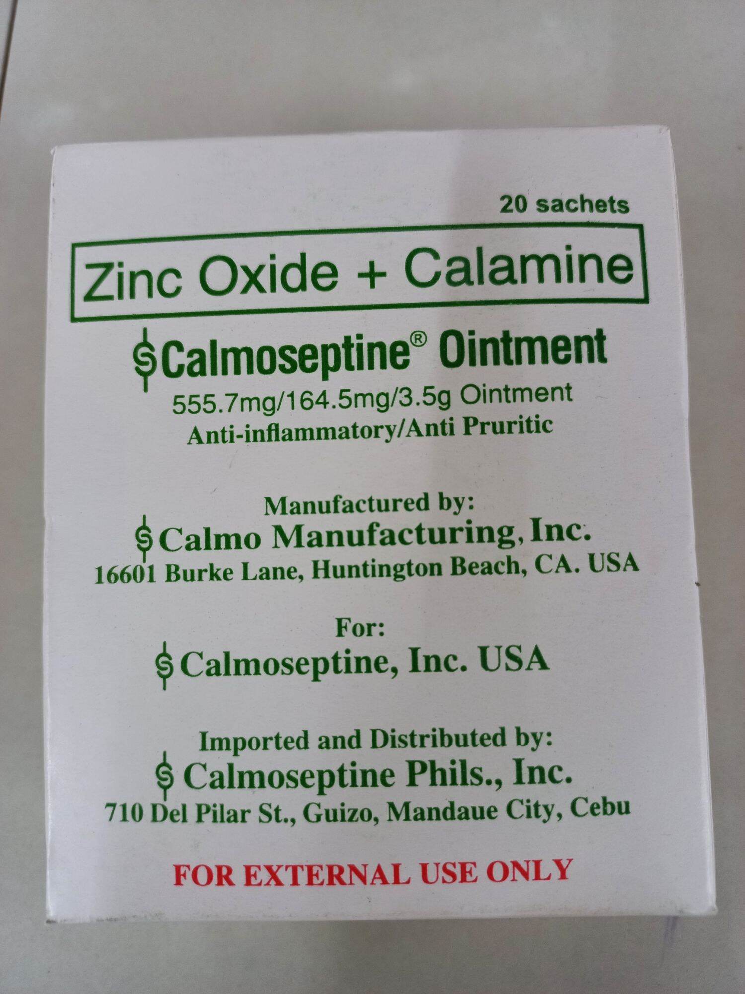 Calmoseptine (zinc oxide + calamine) topical ointment 4pcs sacht