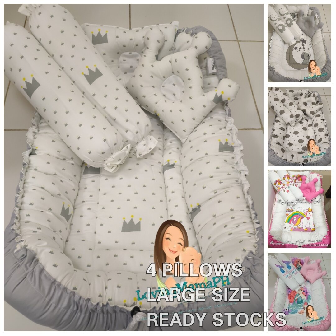 FREE Embroid! Pure Cotton Baby Nest Crib Bed