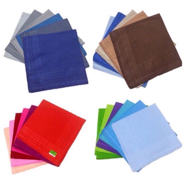 Poposy Cotton Handkerchief Set - Assorted Colors for Men and Women