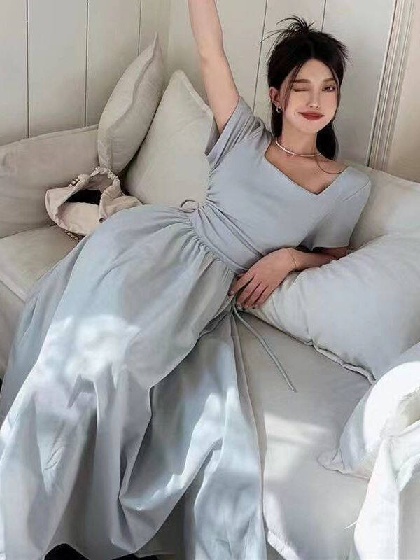 korean grey dress Shop Silver Gray Cheap – Fast & Easy korean dress