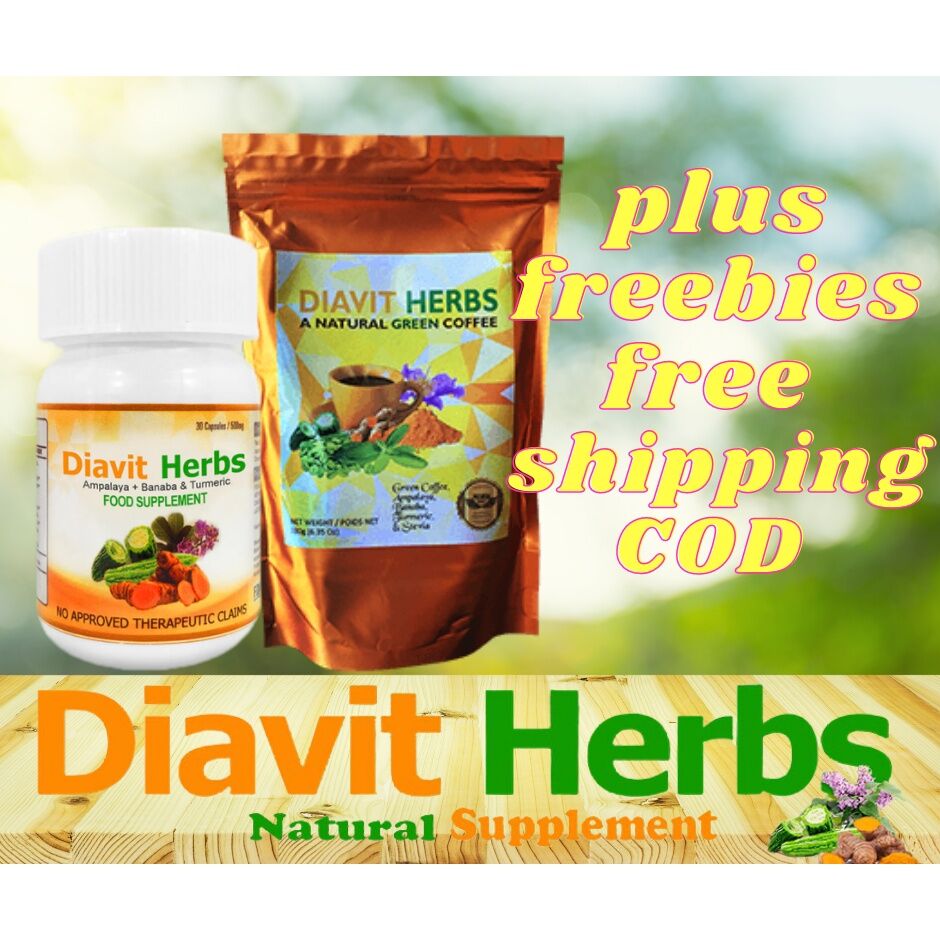 1 BOTTLE DIAVIT HERBS + 1 PACK DIAVIT HERBS COFFEE + FREEBIES Lazada PH
