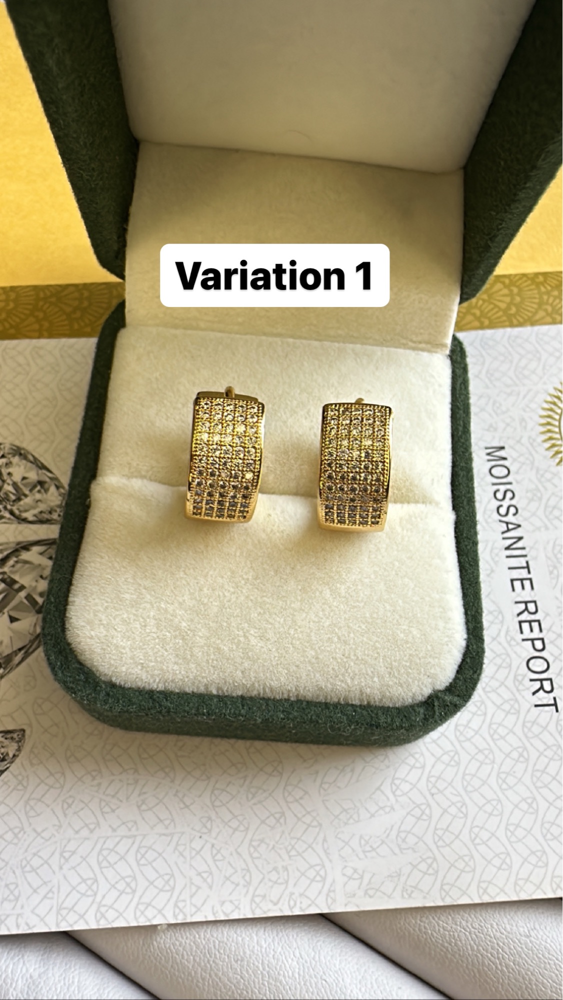 Chunky Hoop Huggies Earrings with Moissanite Diamond - GRA Certified