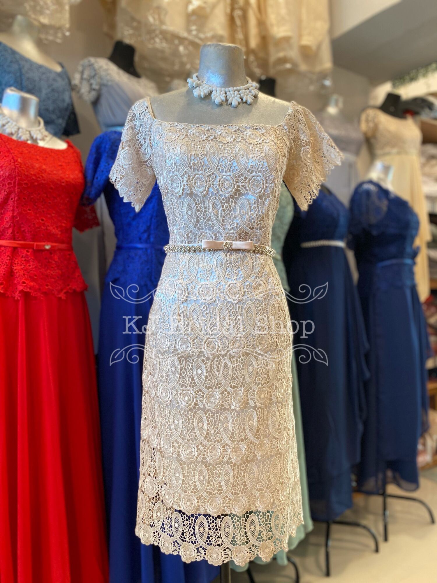 ELEGANT MIDI FULL LACE DRESS mother of the bride principal sponsor ninang formal dress Lazada PH