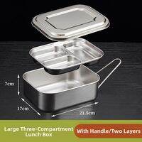 TANGXIE | Compartment Stainless Steel Lunch Box Rectangle