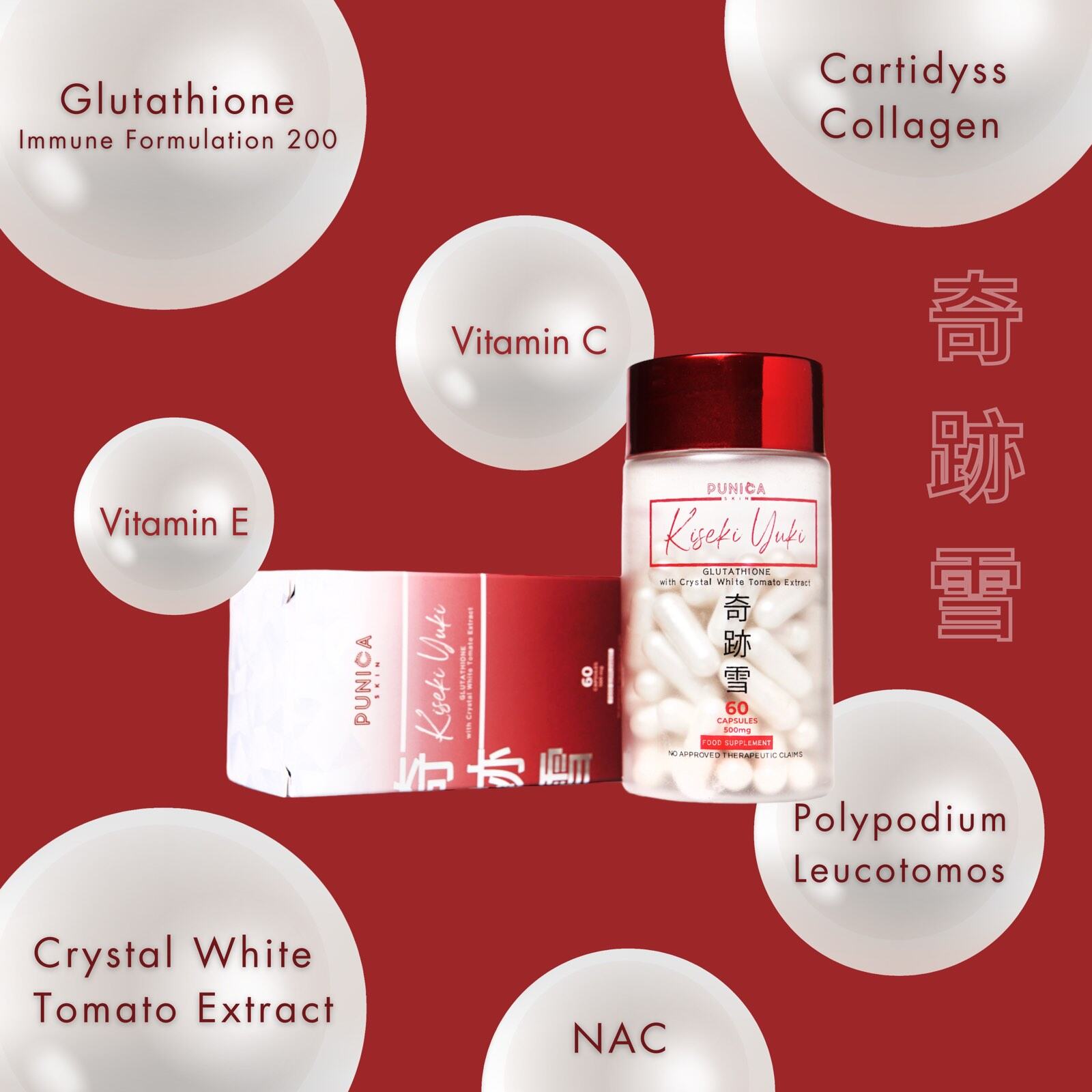 kiseki yuki glutathione Kiseki Yuki Glutathione 60 Capsules | Punica Skin Ja Alonzo Glutathione  Supplement - Lazada