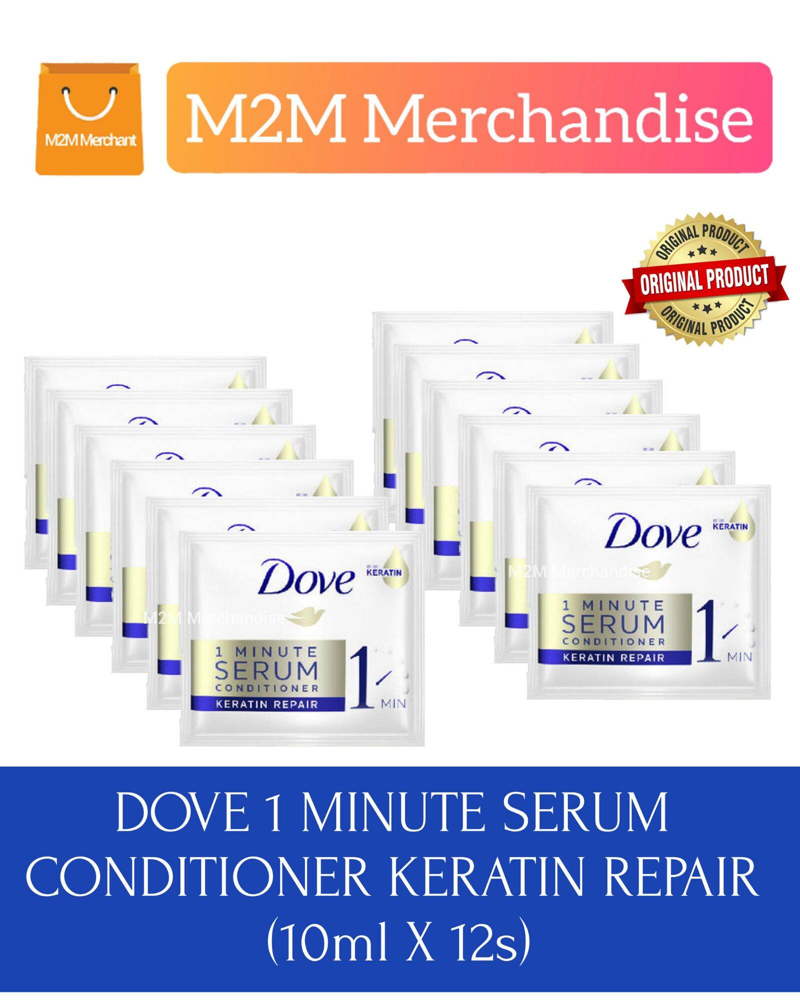 DOVE 1 MINUTE SERUM CONDITIONER KERATIN REPAIR (10ml X 12s) SACHET Lazada PH