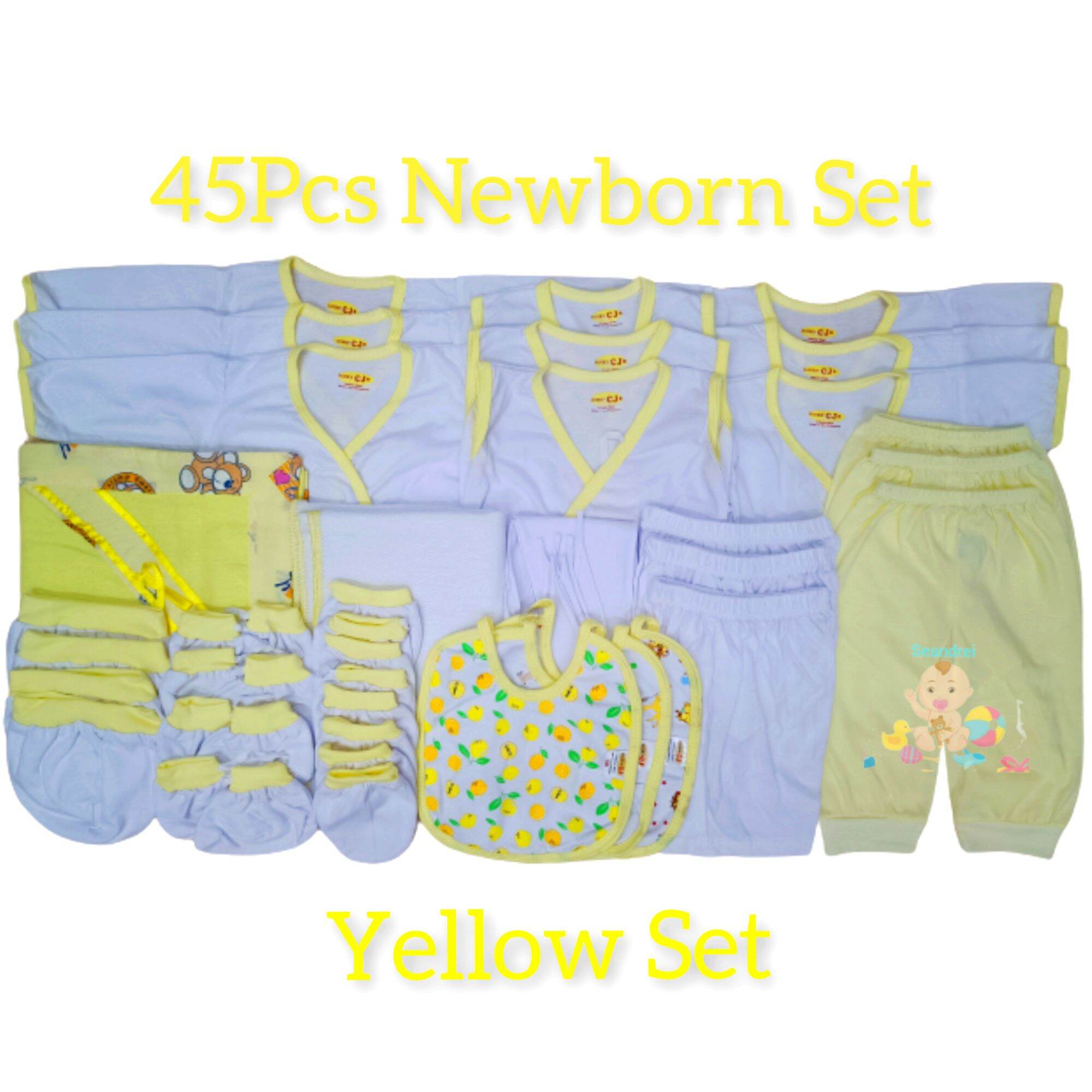 45Pcs Newborn Baby Clothes Set 100% Cotton(Lucky CJ Brand)