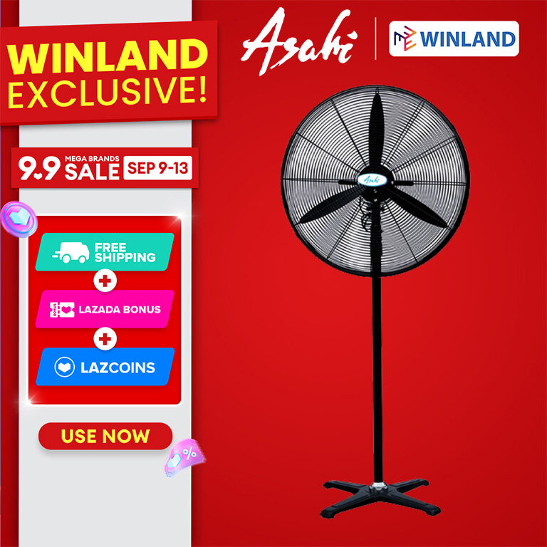 26 inch Asahi Electric Fan by Winland - Industrial Stand Fan