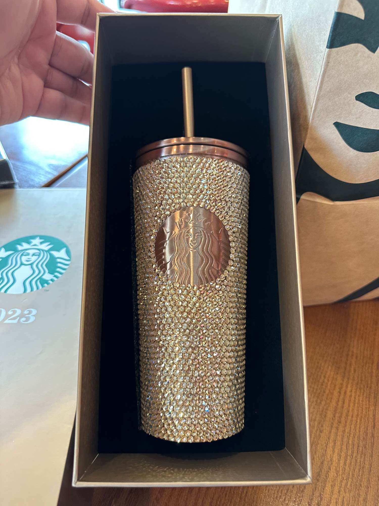 Starbucks gold discount swarovski tumbler