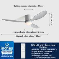 PUYU | Ceiling Fan Vintage Light Ultra-thin Inverted Silent For Low Ceilings