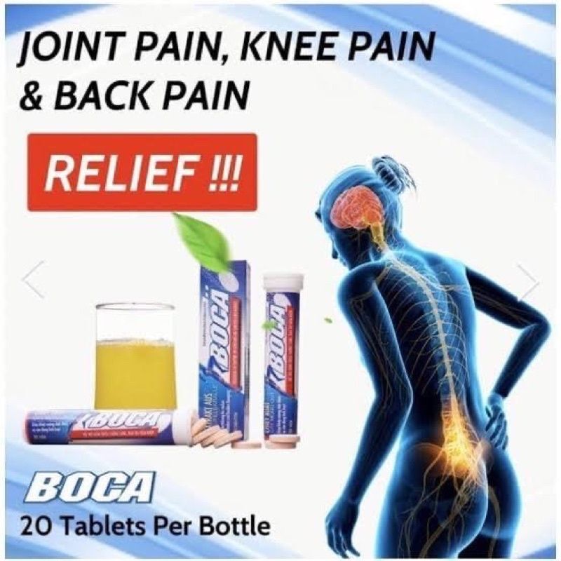 Authentic Boca 20 effervescent tablets " joint relief". 