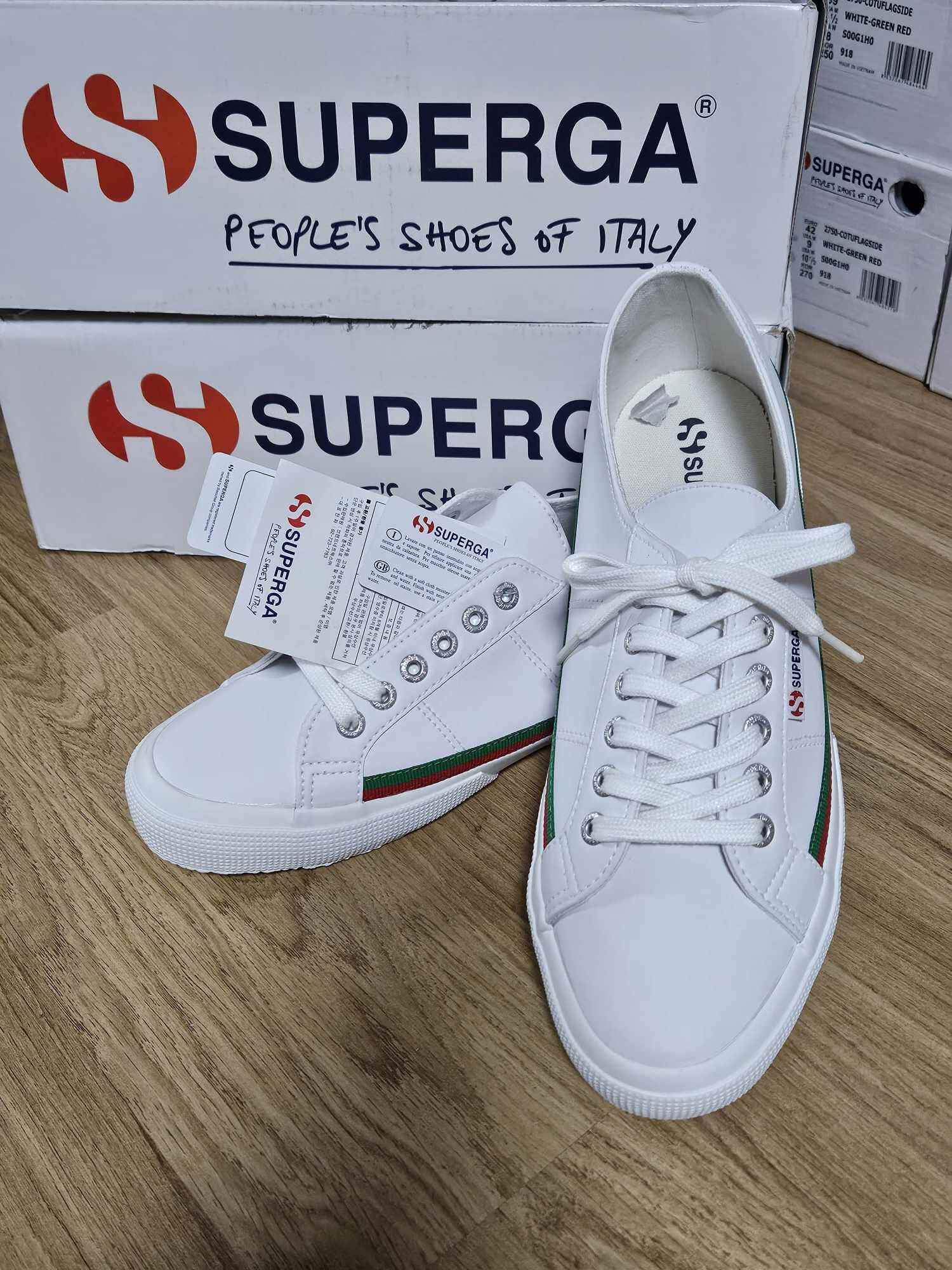 SUPER GA SOOFQDO 932 WHITE EVER GREEN RED Leather Lazada PH