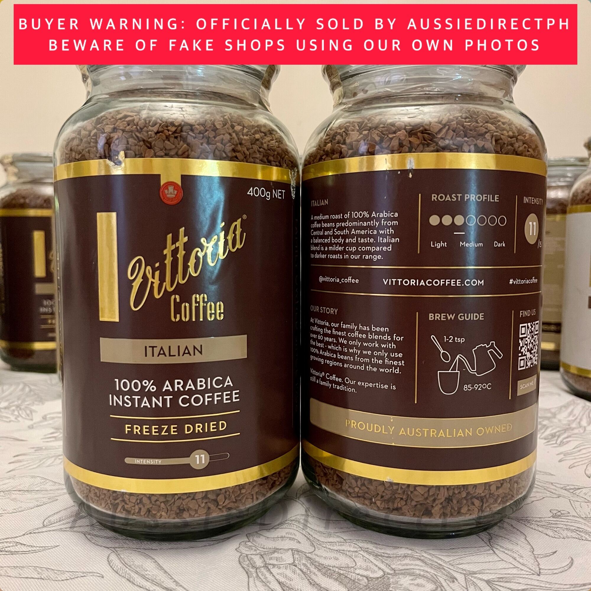 400g VITTORIA FREEZE DRIED INSTANT COFFEE AUSSIE IMPORT 🇦🇺