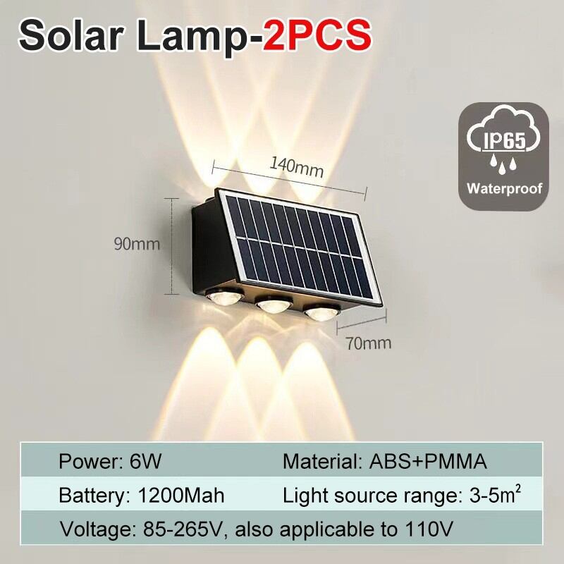 YOWXII🔥 4/6/8/10LED Solar Wall Light sensor light motion detector Outdoor Waterproof Garden Decoration Wall Lamp For Street Balcony