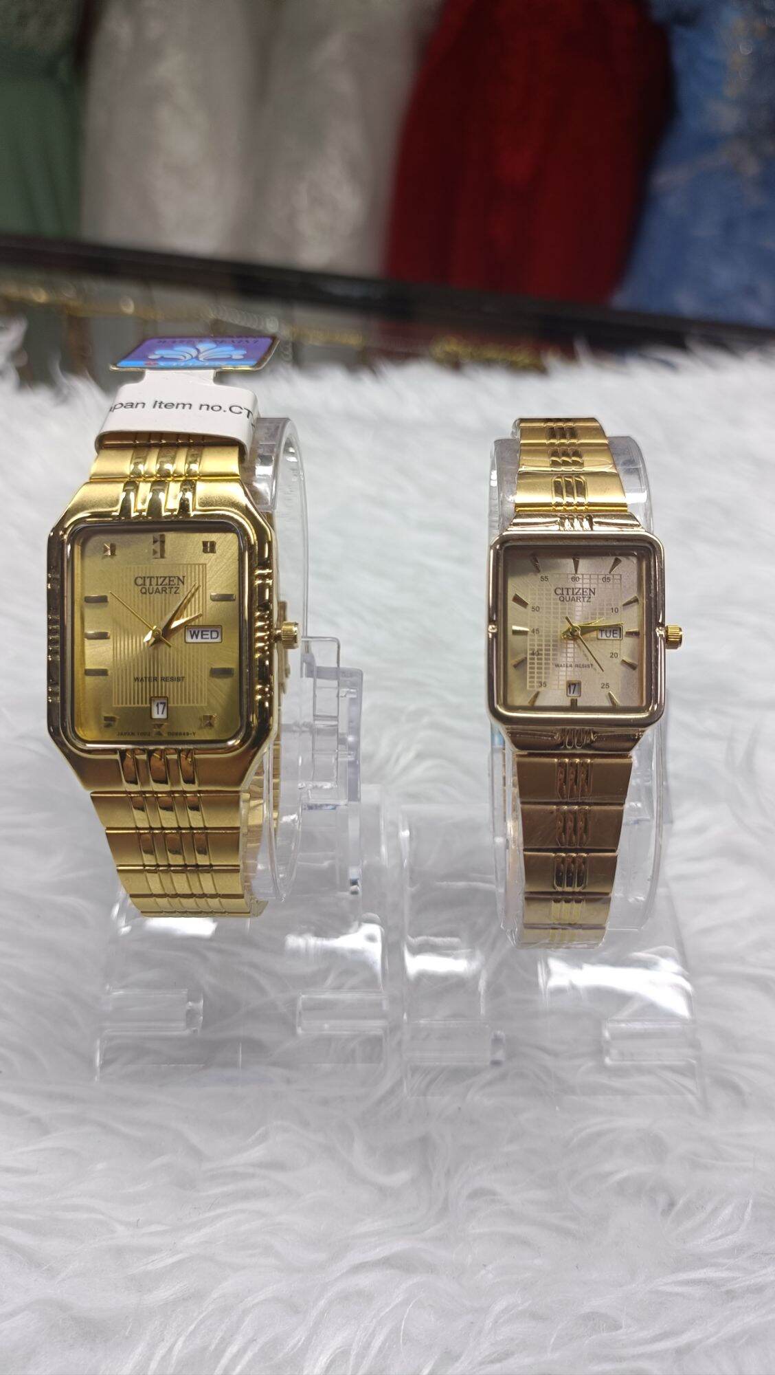 Citizen quartz best sale watch gold square