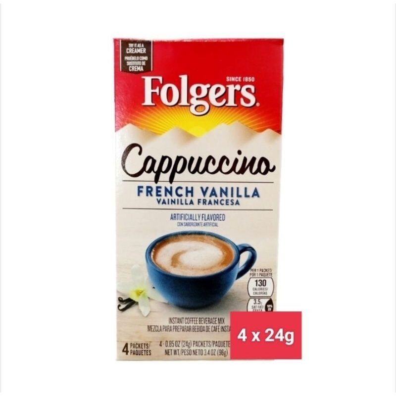 Folgers French Vanilla Flavored Cappuccino Mix Packets 4 x 24g Lazada PH
