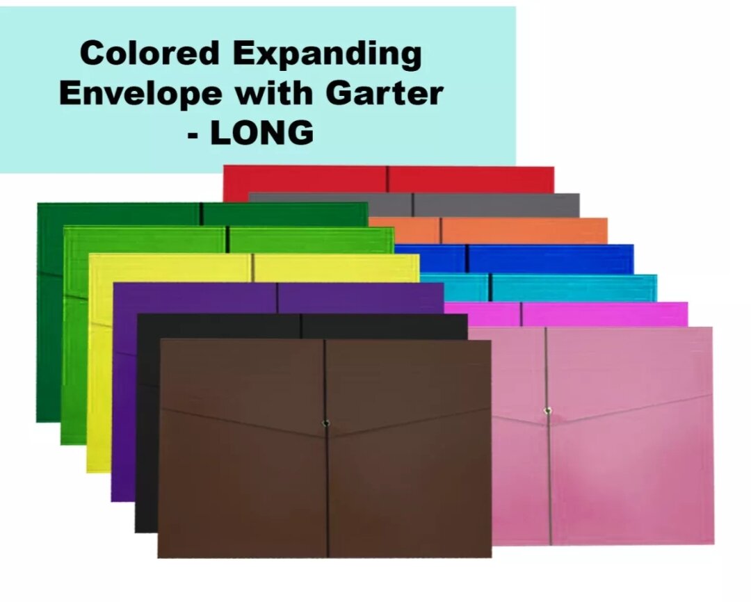 12 pcs assorted expanded envelope long envelope with garter. 
